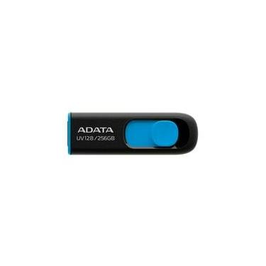 Imagem de Pen Drive 256GB Adata AUV128, USB 3.2, Preto e Azul - AUV128-256G-RBE