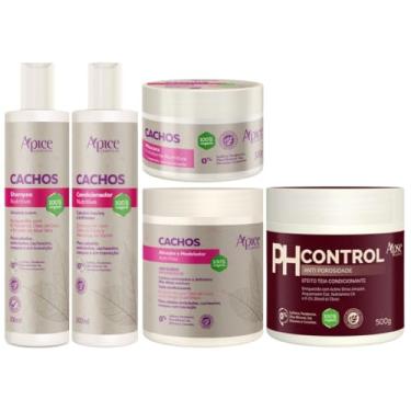 Imagem de Kit Apse Cachos Sh + Cond + Mascara + Ativador + PH Control Cachos Profissional Completo Grande