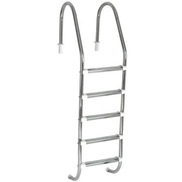 Imagem de Escada para Piscina Tradicional 1 1/2" em Aço Inox 5 Degraus Anatômicos em Inox - Sodramar