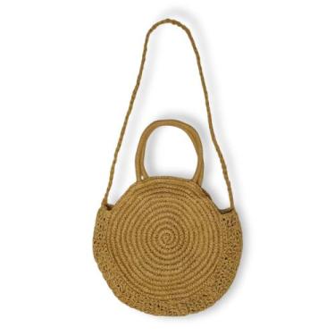 Imagem de Bolsa Feminina De Palha Redonda Saco Com Alça - KINGLEEN