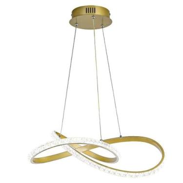 Imagem de Lustre Pendente Led Design Moderno Cristal Luz 3em1 Sala - Nitrolux
