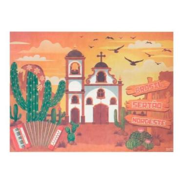 Imagem de Decoração Painel Festiva de São João Cangaço em TNT Gigante - Piffer