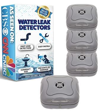Imagem de Detector de vazamento de água – Sensor de alarme de detecção de inundação de 95 dB para banheiros, porões, lavanderias, garagens, sótãos e cozinhas da Mindful Design, 4 Pack, Grey