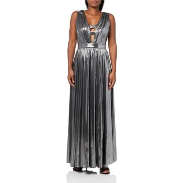 Imagem de HALSTON Vestido feminino Titania em jérsei de alumínio, Brilho (7945), 38