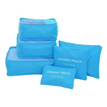 Imagem de Kit Organizador De Mala Bolsa Viagem 6 Pçs Necessaire - Travel, Azul c