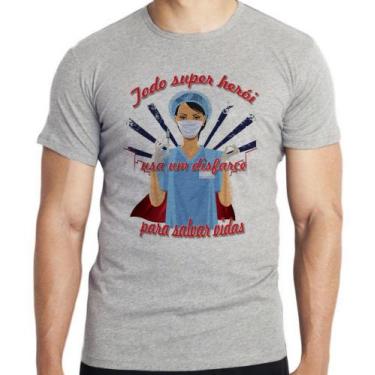 Imagem de Camiseta Enfermeira super herói salvar vidas Blusa criança infantil ju