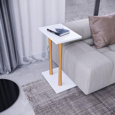 Imagem de Mesa Lateral Alla 68cm X 45cm X 30cm Branco