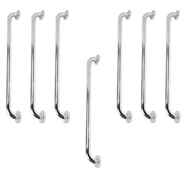 Imagem de Barra de Apoio 70cm Inox Kit 7 Unidades Banheiro Box Gestante Idoso Cr