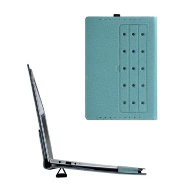 Imagem de XJchen Capa para laptop compatível com Dell XPS 13 9340/9345 / 9315/9320 / 9300/9310 capa protetora para notebook bolsa de couro PU (verde claro)