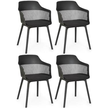 Imagem de Kit 4 Cadeiras de Jantar Estofada Marcela - Preto