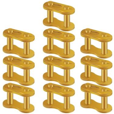 Imagem de QAZAKY 10 peças de ouro 420 para reparo de corrente de acionamento, conector mestre dividido para 50cc 70cc 90cc 110cc 125cc ATV Quad Scooter motocicleta Go Kart Moped Pit Dirt Pocket Bike XR50 CRF50