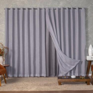 Imagem de Cortina Voil Gaze de Linho 6,00 x 2,40/2,50/2,60/2,80 c/ Forro de Micr