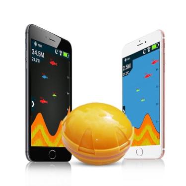 Imagem de Fish Finder Portable Wireless Depth Finder Sonar Inteligente Sem Fio Bluetooth Fish Finder, Para Barcos, Caiaques, Pesca Recreativa, Doca, Costa Ou Banco Com Aplicativo IOS E Android(Yellow)