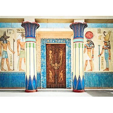 Imagem de BELECO Pano de fundo egípcio de 6 x 3 m de tecido egípcio antigo escrita, faraó, hieróglifos, egípcio, cenário de parede, mural de parede, tema do Egito, decorações de festa, retrato, sessão de fotos,