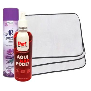 Imagem de Kit 6 Tapetes Higiênicos Pet + Educador Aqui Não Pode 500ml + Odorizad