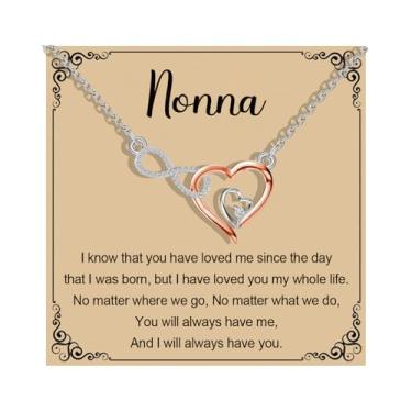 Imagem de MAOFAED Colar de coração infinito para avó, apelidos da vovó, mercadoria do Dia das Mães, Metal, Sem Pedra Preciosa