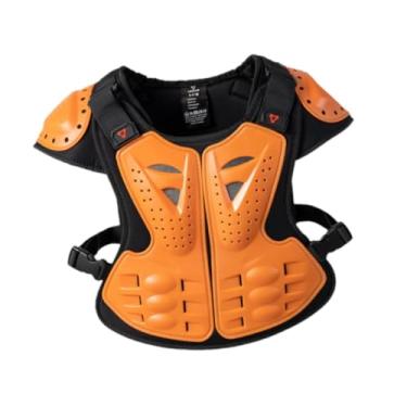 Imagem de menolana Colete de motocicleta, proteção de ombros, protetor de costas respirável para motocross, patinação, motocross, pilotagem ao ar livre, Laranja