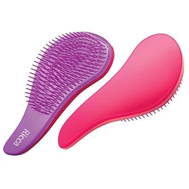 Imagem de Escova De Cabelo Desembaraçar Stick Me Com Adesivos Ricca rosa-roxo