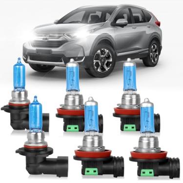 Imagem de XRDHJI Adequado para Honda CR-V CRV 2015-2022 lâmpadas de farol de halogêneo de alto desempenho, farol alto 9005 + farol baixo H11 + kit de lâmpada de substituição de farol de neblina H11, pacote com