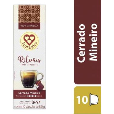 Imagem de Cápsulas Três Corações Caixa com 10 Cápsulas, Cerrado Mineiro 100% Ará