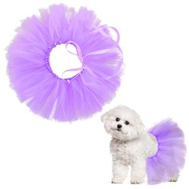Imagem de Tutu roxo de tule para cães pequenos, grandes, médios, vestidos de saia para fantasia de cachorro, roupas para aniversário, festa de casamento, adereços para fotos