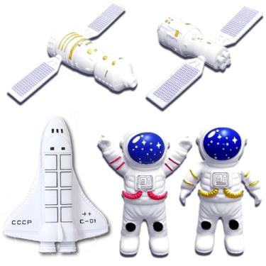 Imagem de Kit com Foguete Ônibus Espacial 2 Satélites e 2 Astronautas de Brinquedo Infantil
