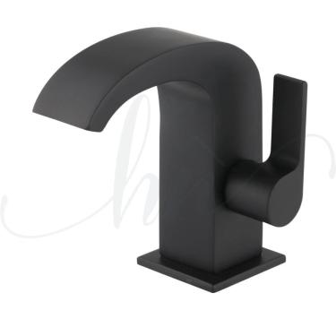 Imagem de Torneira De Pia Para Banheiro Cascata Luxo Black Baixa C74