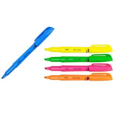 Imagem de Pincel Marca Texto Neon Keep Kit c/5 Unidades - Amarelo, Azul, Verde, 