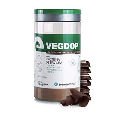 Imagem de Whey Vegdop 450g Chocolate Belga 100% Protéina de ervilha Isolada Suplemento Alimentar em Pó elementoPuro