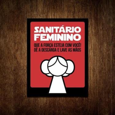 Imagem de Placa De Banheiro Feminino - Princesa Rebelde  36X46 