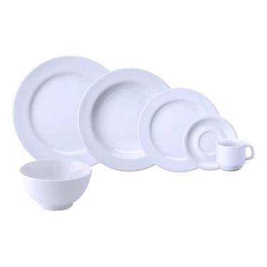 Imagem de Jogo De Jantar Chá C/ Bowl Cilíndrica 36Pçs Porcelana Branca - Porcela