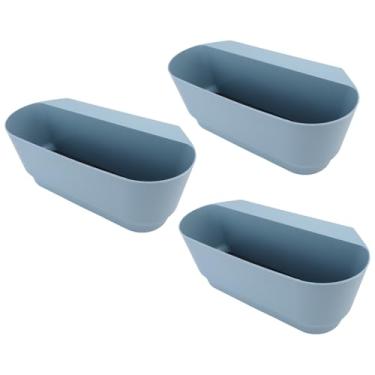 Imagem de Zerodis Planta Suspensa 3pcs Plantadores Pendurados para Trilhos de Grades Varanda Externa Parede Pendurada Cesta de Cesta de Plástico Vaso Recipiente de Recipiente de Trilhos de Plantador para (Azul)