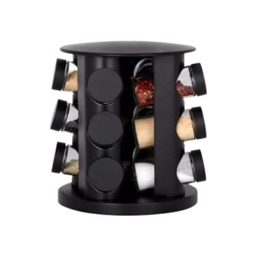 Imagem de Porta Condimentos Giratório de Vidro Resistente e Elegante 12, 9, 6Porta Temperos(12 potes)