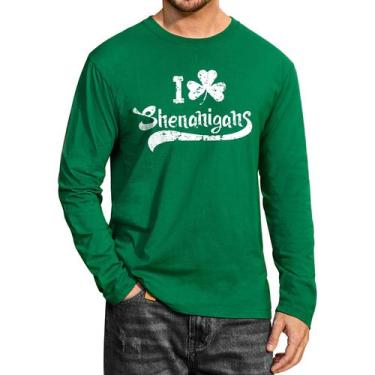 Imagem de Camisa Arvilhill St. Patrick's Day Shamrock Print verde XXL masculina