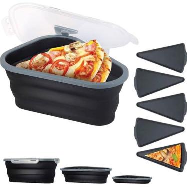Imagem de Recipiente de armazenamento de pizza Tempaky expansível com 5 bandejas