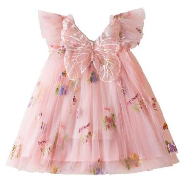 Imagem de Vestido TTYAOVO para criança, festa de aniversário, menina de 4 anos +