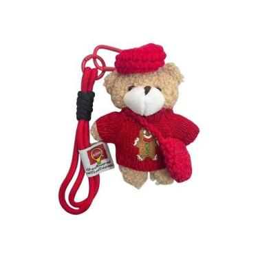 Imagem de Chaveiro de ursinho de pelúcia de Natal  bolsa fofa e pingente da Zomi
