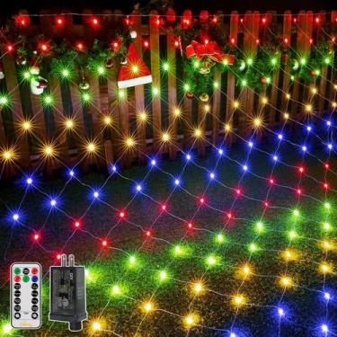 Imagem de Luzes de corda externas Ollny 10x7 pés 210LED multicoloridas IP67