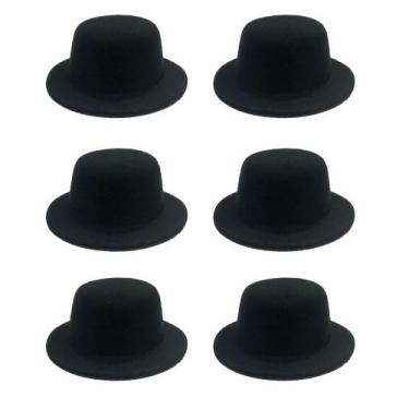 Imagem de Mini Sombrero de Copa ASUNFO de Fieltro 13 cm Negro - Paquete de 6