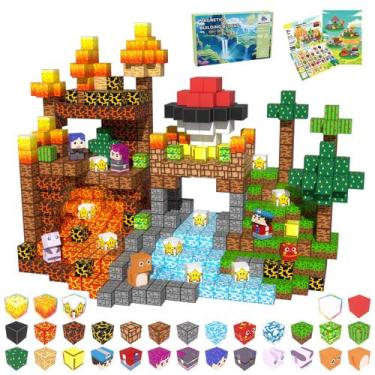 Imagem de Blocos magnéticos SSAWER 208PCS Light-Up STEM Toy para crianças