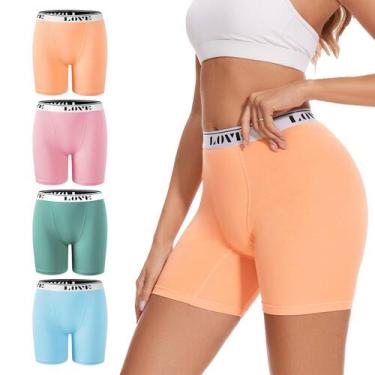 Imagem de Cuecas boxer femininas ALLBASE, macias, modais, de cintura alta, 4GG, 