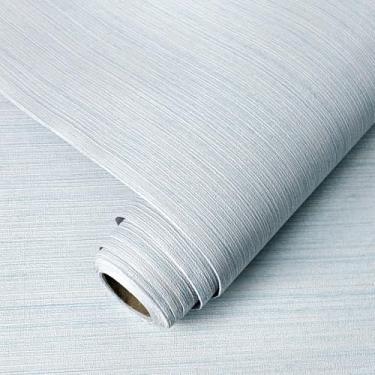 Imagem de Papel de parede de tecido de papel de parede de grama verde 39,9 cm x 497,8 cm papel de contato com textura autoadesivo country papel de parede de linho falso para paredes de cômodos, armários, móveis