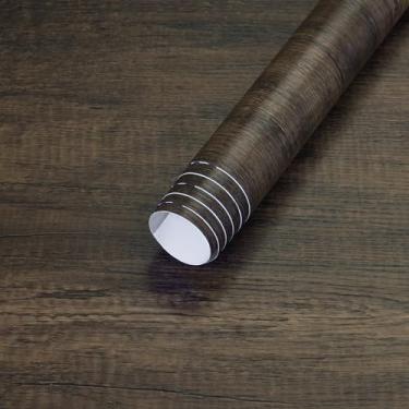 Imagem de HOLOMEY Papel de contato de madeira de carvalho marrom papel de parede de grão de madeira 78,7 x 398,8 cm fosco espesso papel de parede de textura de madeira natural removível rolo de vinil