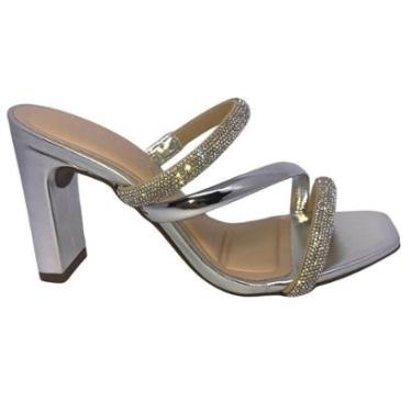 Imagem de Tamanco Mariotta Plus Salto Alto Prata - 41285-Feminino