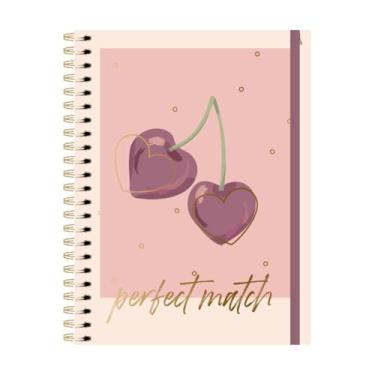 Imagem de Caderno Universitário Perfume Doce Romance - 1 Matéria 80 Folhas Animativa Papelaria Premium (Cereja)