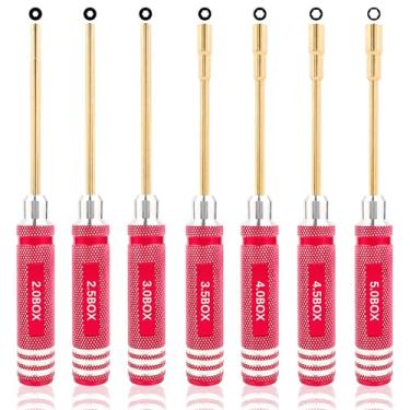 Imagem de GDOOL Conjunto de 7 peças de chaves de fenda sextavadas 2.0/2.5/3.0/3.5/4.0/4.5/5.0 mm Kit de chaves de soquete RC Chave de Porca para Traxxas Redcat Axial SCX24 Quadricóptero Helicóptero FPV Drone