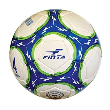 Imagem de Bola Futebol de Campo Escolinha Talento No.4 Costurada Finta [Cor: Branco/Azul/Verde]