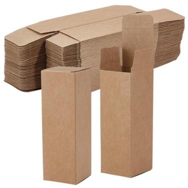 Imagem de BENECREAT Caixa de presente de papel com 50 peças, caixas de papelão retangulares de 4 x 4 x 15 cm para lembrancinhas de aniversário, lembrancinhas de festa e embalagem de dia dos namorados (bronzeado