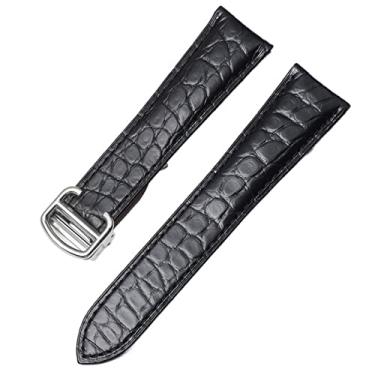 Imagem de BDNJN Pulseira de relógio de couro genuíno Alligator para Cartier Solo Tank London Calibo Pulseira masculina e feminina de 16 mm, 18 mm, 20 mm, 22 mm (E, 20 mm)
