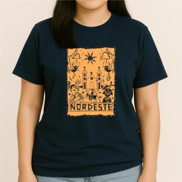 Imagem de Camiseta NORDESTE Tradicional, P, Marinho